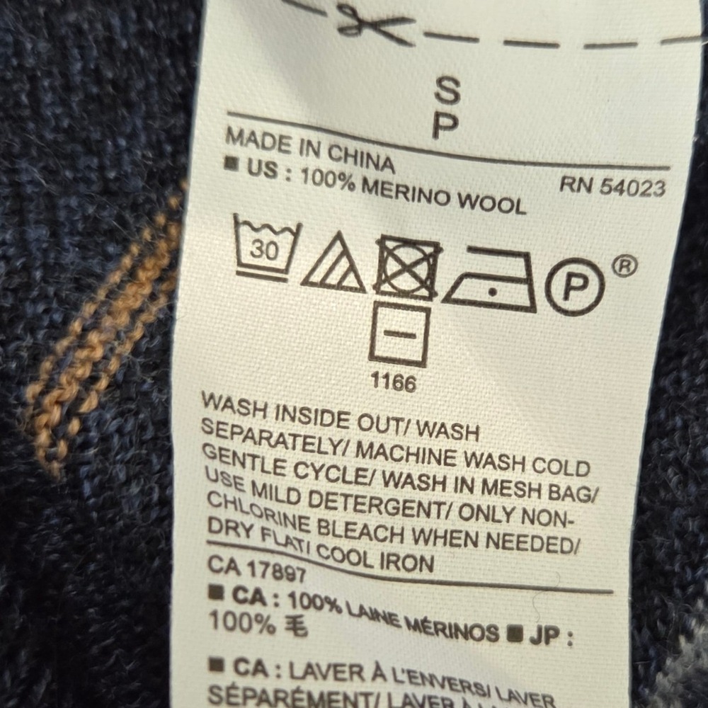 100% Merino Wool Striped Sweater Banana Republic Blue Crew neck sweater Small - Picture 5 of 8